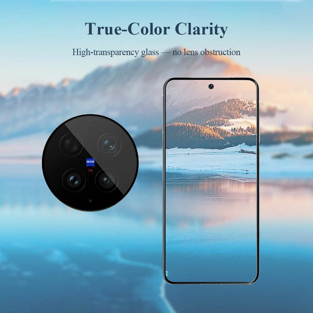 LEREACH For vivo X300 Ultra 5G Camera Lens Protector Full Cover High Aluminium-silicon Glass Lens Film with Auto-Align Installation Frame - Transparent with Black Circle - 5