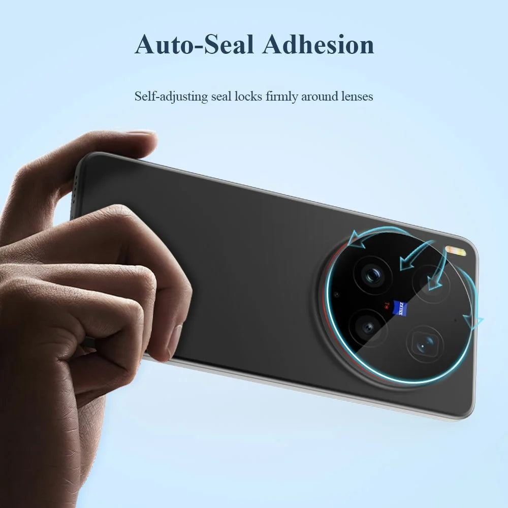 LEREACH For vivo X300 Ultra 5G Camera Lens Protector Full Cover High Aluminium-silicon Glass Lens Film with Auto-Align Installation Frame - Transparent with Black Circle - 7