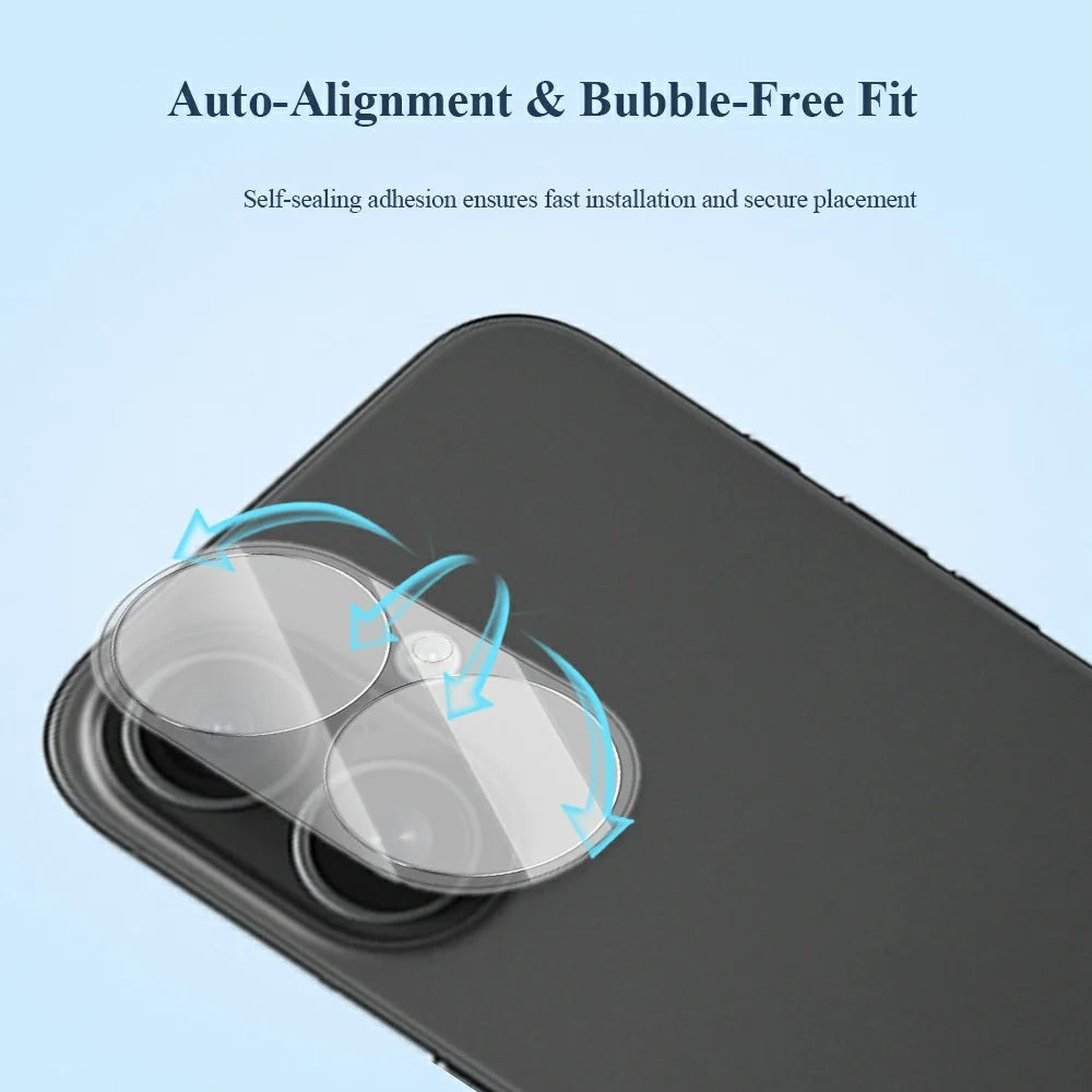 LEREACH for iPhone 16 Plus Camera Lens Protector 3D Full Coverage Tempered Glass Acrylic One-Piece Lens Film - Transparent - 7