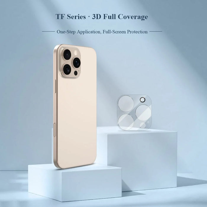 LEREACH 2Pcs for iPhone 16 Pro Max Camera Lens Protector 3D Full Coverage Tempered Glass Acrylic One-Piece Lens Film - Transparent - 3