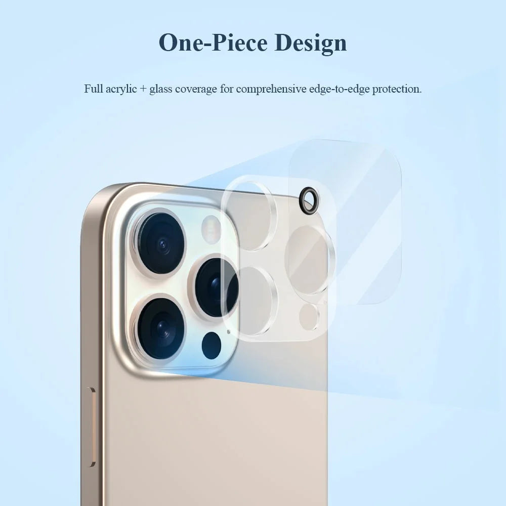 LEREACH 2Pcs for iPhone 16 Pro Max Camera Lens Protector 3D Full Coverage Tempered Glass Acrylic One-Piece Lens Film - Transparent - 4
