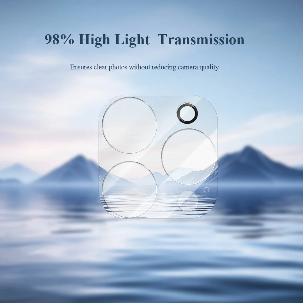 LEREACH 2Pcs for iPhone 16 Pro Max Camera Lens Protector 3D Full Coverage Tempered Glass Acrylic One-Piece Lens Film - Transparent - 5