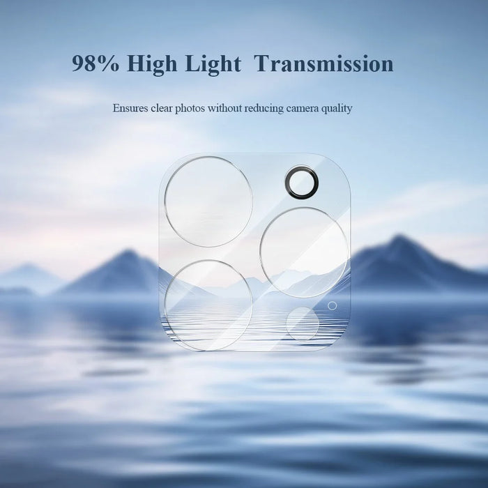 LEREACH 2Pcs for iPhone 16 Pro Max Camera Lens Protector 3D Full Coverage Tempered Glass Acrylic One-Piece Lens Film - Transparent - 5