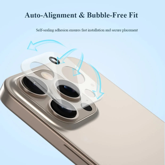 LEREACH 2Pcs for iPhone 16 Pro Max Camera Lens Protector 3D Full Coverage Tempered Glass Acrylic One-Piece Lens Film - Transparent - 7