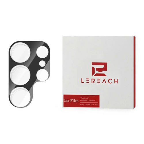 LEREACH for Samsung Galaxy S25 Ultra Camera Lens Protector 3D Full Coverage Tempered Glass Acrylic One-Piece Lens Film - Black - 1
