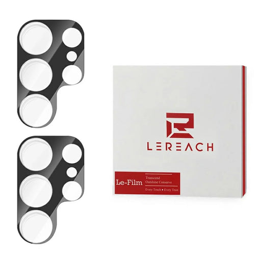 LEREACH 2Pcs for Samsung Galaxy S25 Ultra Camera Lens Protector 3D Full Coverage Tempered Glass Acrylic One-Piece Lens Film - Black - 1