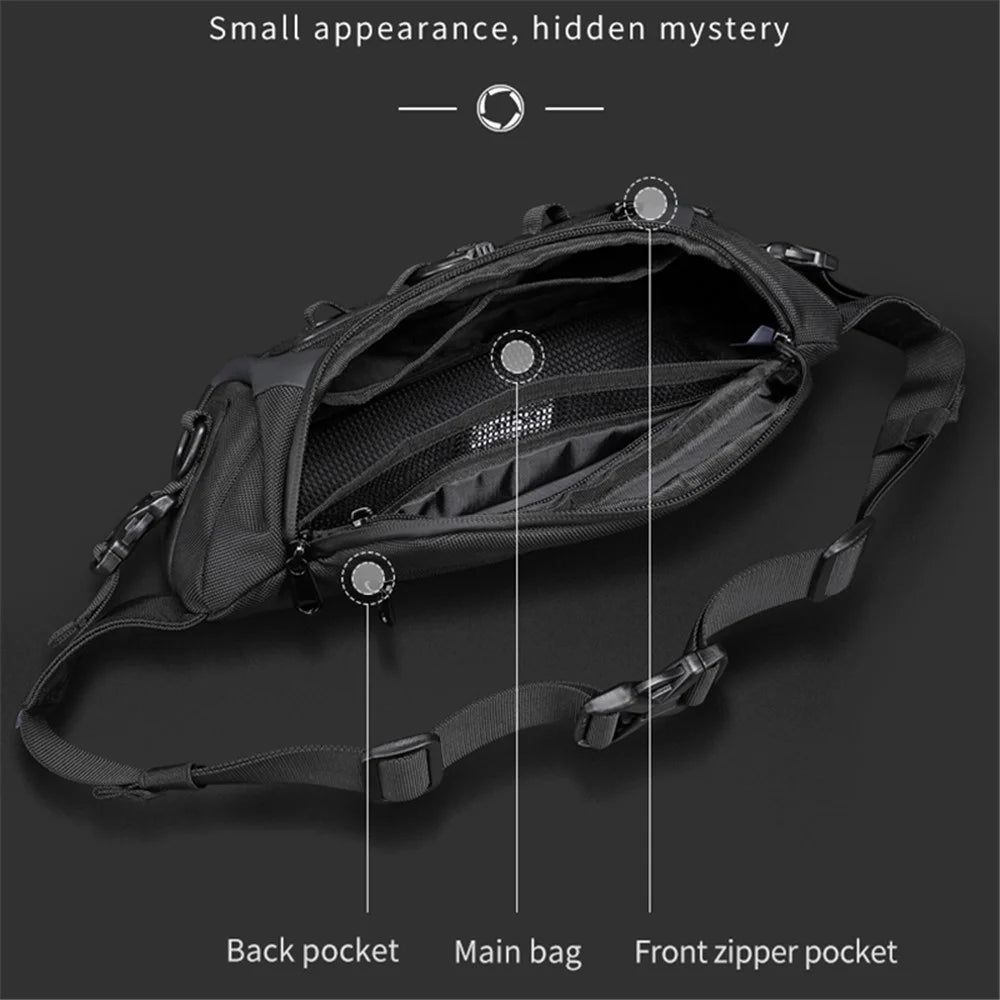 OZUKO 9530 Multifunctional Tactical Sling Chest Bag Waterproof Oxford Cloth Shoulder Bag for Camping Hiking Fitness Cycling - Black - 7