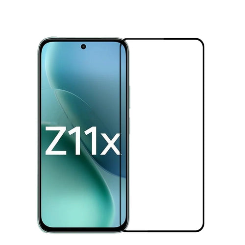 PINWUYO For vivo iQOO Z11x 5G Tempered Glass Film JK Series-2 9H Full Glue Full Screen Protector - Black - 1