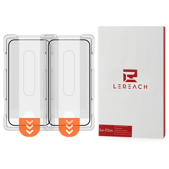 LEREACH 2Pcs For iPhone 17 Pro Max Tempered Glass Full Screen Protector Anti-Fingerprint Film with Dust-Free Installation Tool - Black - 1