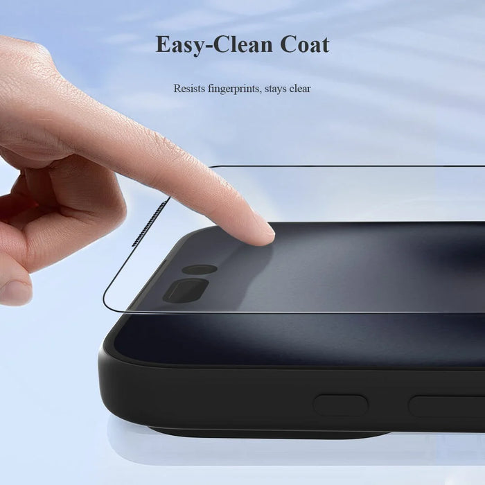LEREACH 2Pcs For iPhone 17 Pro Max Tempered Glass Full Screen Protector Anti-Fingerprint Film with Dust-Free Installation Tool - Black - 5