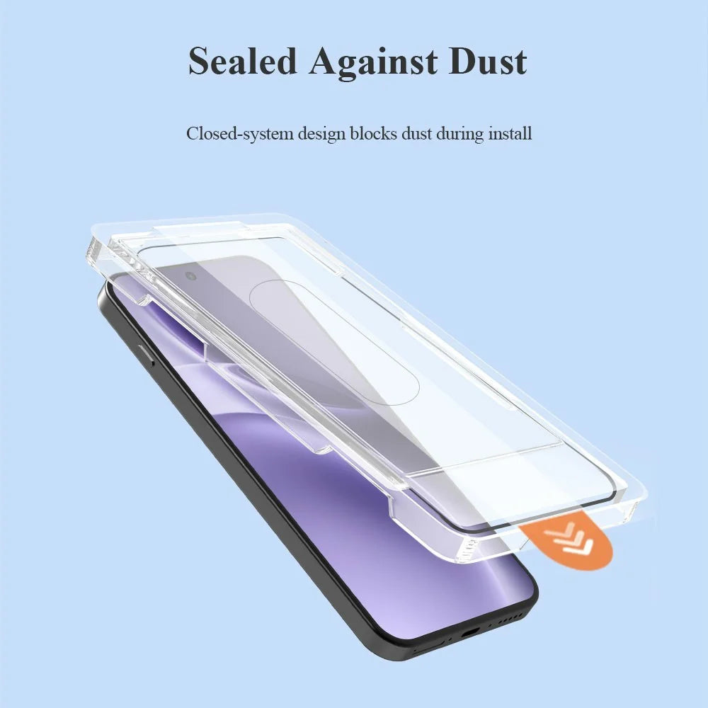 LEREACH 2Pcs For vivo X300 Pro 5G Tempered Glass Full Screen Protector Anti-Fingerprint Film with Dust-Free Installation Tool - Black - 4