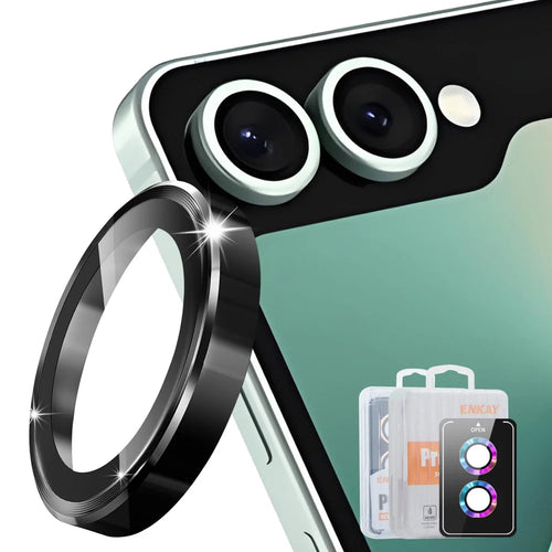 Hat Prince for Samsung Galaxy Z Flip8 Camera Lens Protector ENKAY HAT PRINCE Metal Ring Lens Film - Black - 1