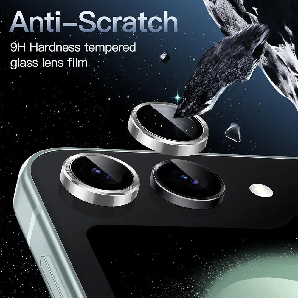 Hat Prince for Samsung Galaxy Z Flip8 Camera Lens Protector ENKAY HAT PRINCE Metal Ring Lens Film - Black - 3