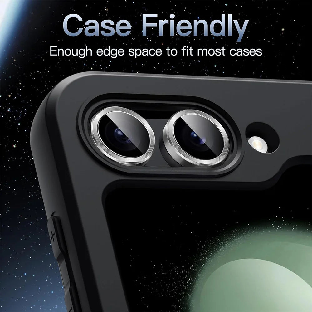 Hat Prince for Samsung Galaxy Z Flip8 Camera Lens Protector ENKAY HAT PRINCE Metal Ring Lens Film - Black - 6