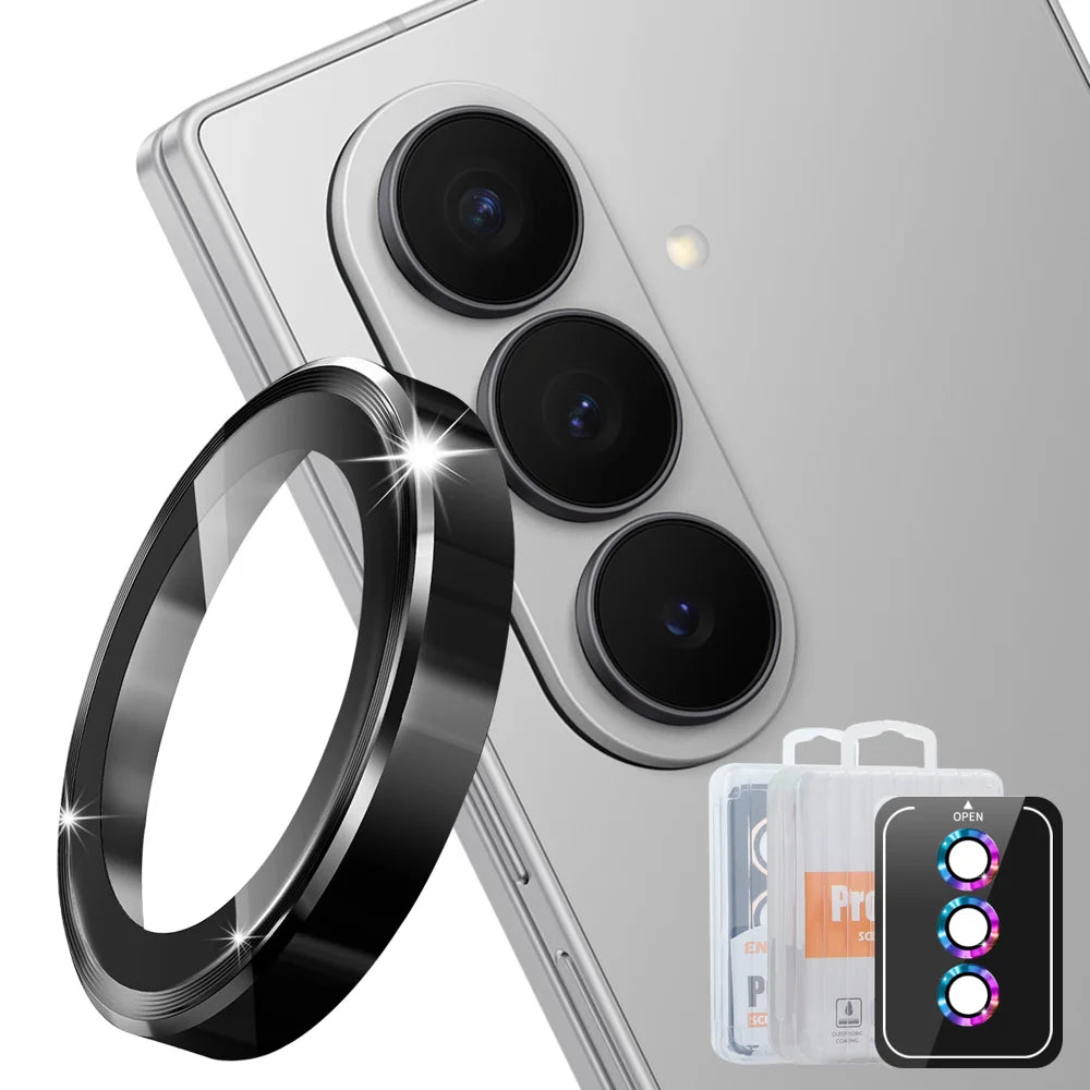Hat Prince for Samsung Galaxy Z Fold8 Ultra Camera Lens Protector ENKAY HAT PRINCE Metal Ring Lens Film - Black - 1