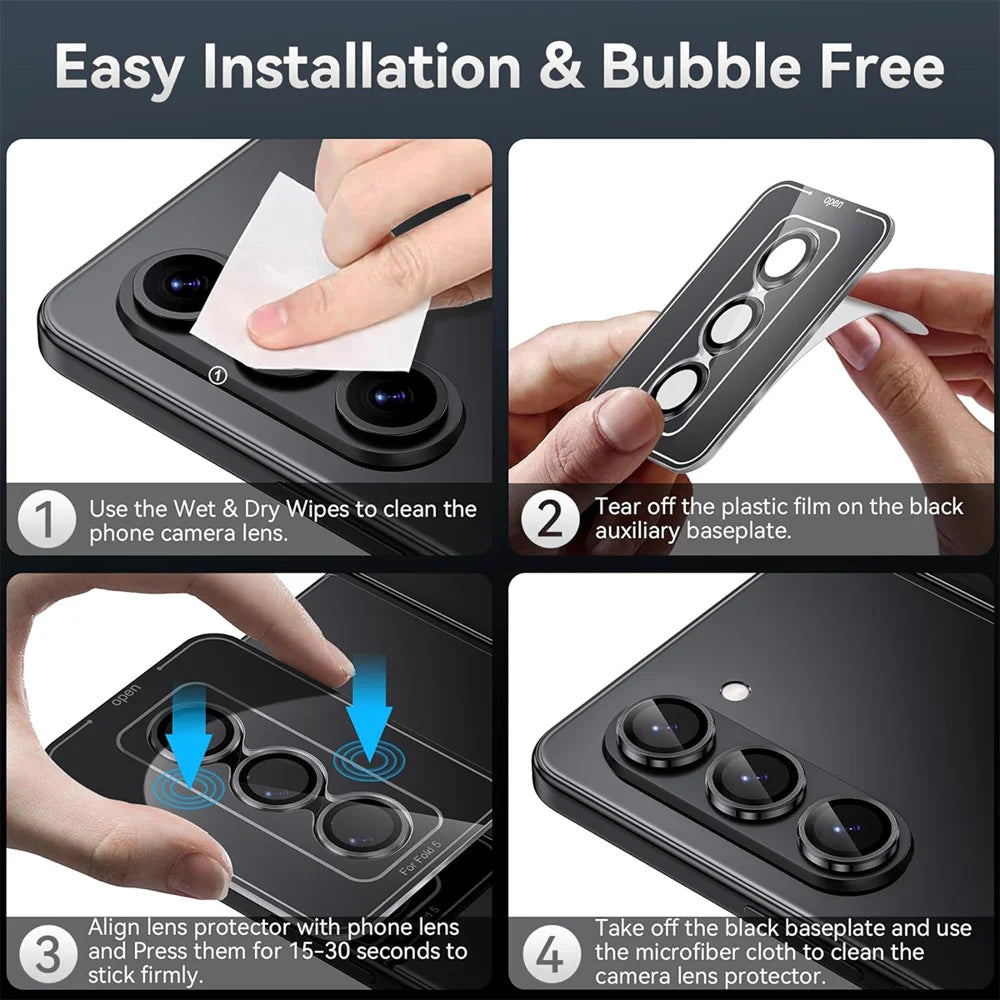 Hat Prince for Samsung Galaxy Z Fold8 Ultra Camera Lens Protector ENKAY HAT PRINCE Metal Ring Lens Film - Black - 6