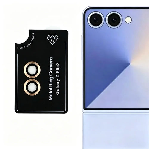 For Samsung Galaxy Z Flip8 Camera Lens Protector Precise Positioning Individual Lens Film Set, Not Complete Coverage - Gold - 1