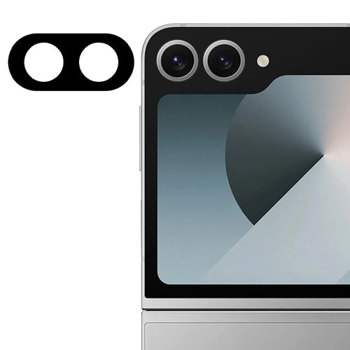 For Samsung Galaxy Z Flip8 Tempered Glass Lens Protector Black Silk Printing Camera Lens Film - 1