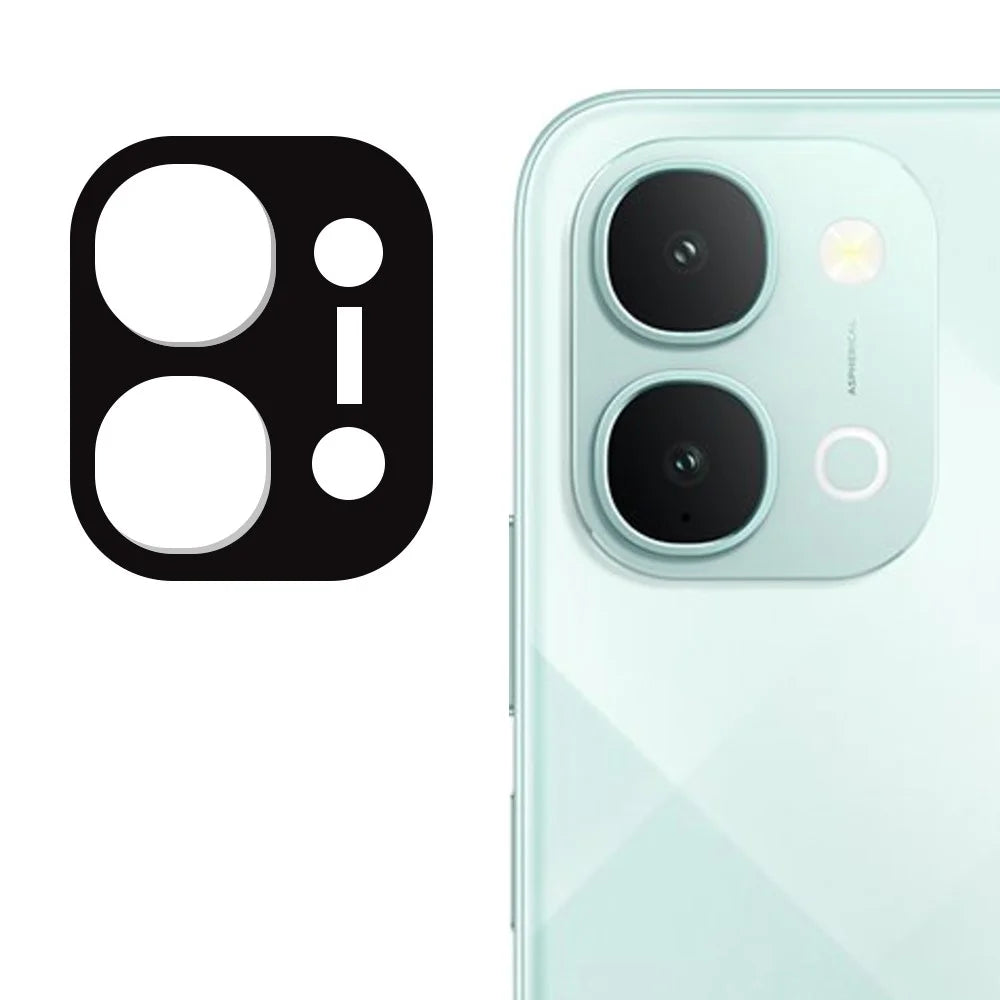 For vivo iQOO Z11x 5G Tempered Glass Lens Protector Silk Printing Full Coverage Camera Lens Film - Black - 1