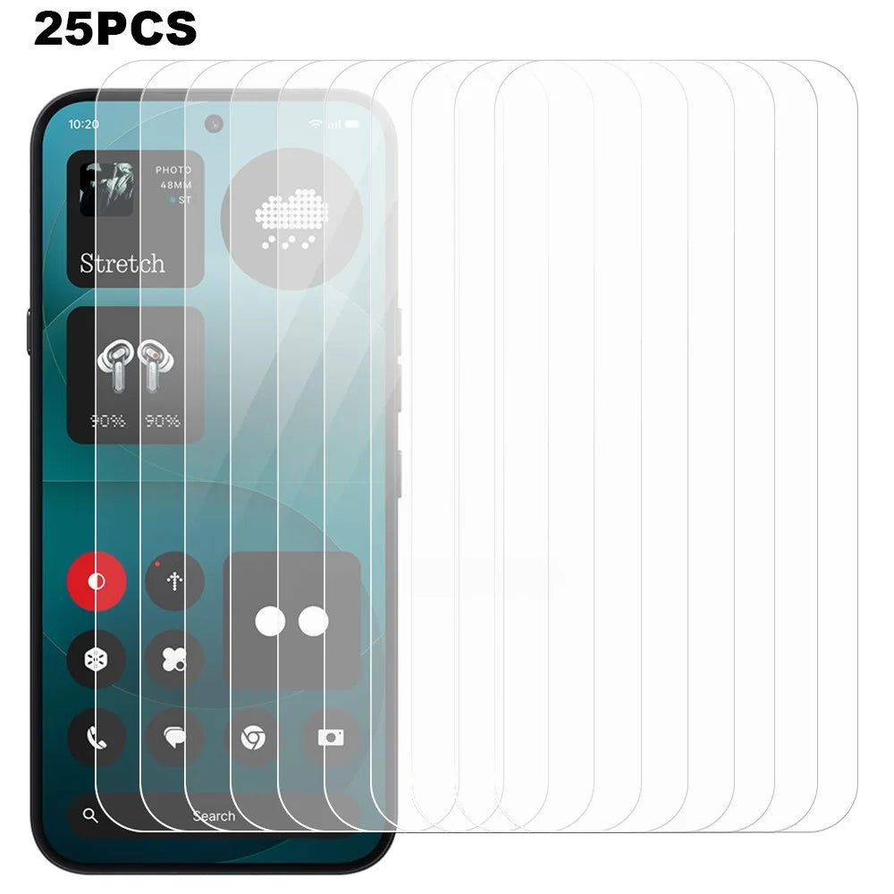 25Pcs For Nothing Phone (4a) Pro Screen Protector Full Glue Tempered Glass High Definition Film (NOT Complete Covering) (No Package, with Wipes Set, Dust-absorber, Guide Sticker) - Transparent - 1