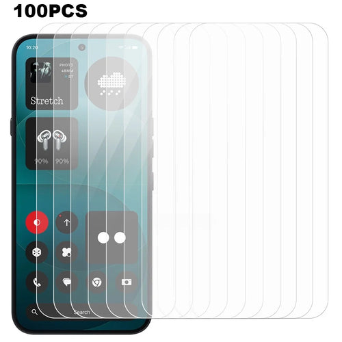 100Pcs For Nothing Phone (4a) Pro Screen Protector Full Glue Anti-Scratch Tempered Glass Film (NOT Complete Covering) (No Package, with Wipes Set, Dust-absorber, Guide Sticker) - Transparent - 1
