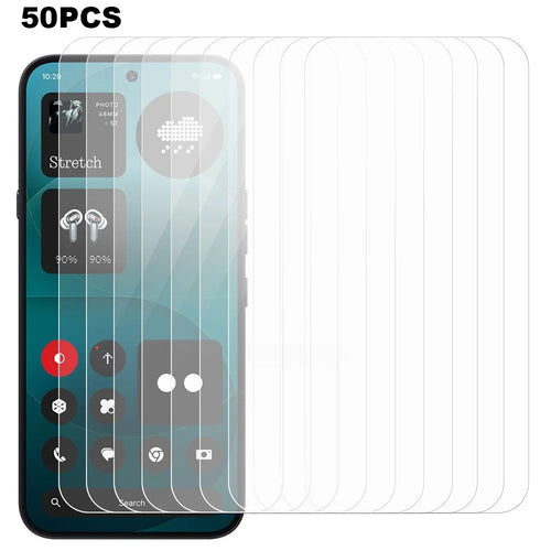 50Pcs For Nothing Phone (4a) Pro Screen Protector Full Glue Tempered Glass Clear Screen Film (NOT Complete Covering) (No Package, with Wipes Set, Dust-absorber, Guide Sticker) - Transparent - 1