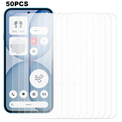 50Pcs For Nothing Phone (4a) Screen Protector Full Glue Tempered Glass Clear Screen Film (NOT Complete Covering) (No Package, with Wipes Set, Dust-absorber, Guide Sticker) - Transparent - 1