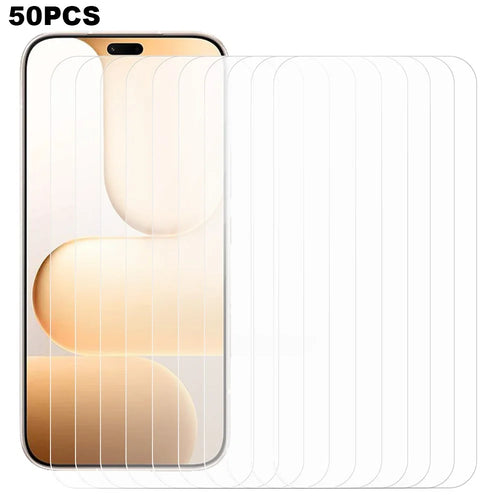 50Pcs For Honor 600 5G / 600 Pro 5G Screen Protector Full Glue Tempered Glass Clear Screen Film (NOT Complete Covering) (No Package, with Wipes Set, Dust-absorber, Guide Sticker) - Transparent - 1
