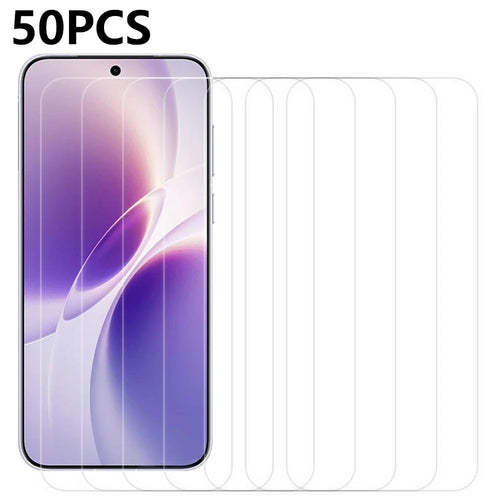 50Pcs For vivo X300s 5G Screen Protector Full Glue Tempered Glass Clear Screen Film (NOT Complete Covering) (No Package, with Wipes Set, Dust-absorber, Guide Sticker) - Transparent - 1