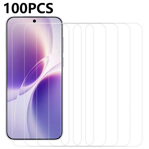 100Pcs For vivo X300s 5G Screen Protector Full Glue Anti-Scratch Tempered Glass Film (NOT Complete Covering) (No Package, with Wipes Set, Dust-absorber, Guide Sticker) - Transparent - 1