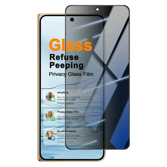 IMAK For Oppo Find N6 5G Anti Peep Tempered Glass Screen Protector Full Coverage - Black - 1