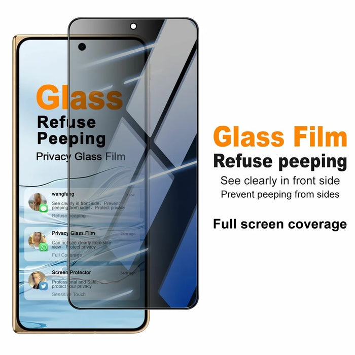 IMAK For Oppo Find N6 5G Anti Peep Tempered Glass Screen Protector Full Coverage - Black - 2