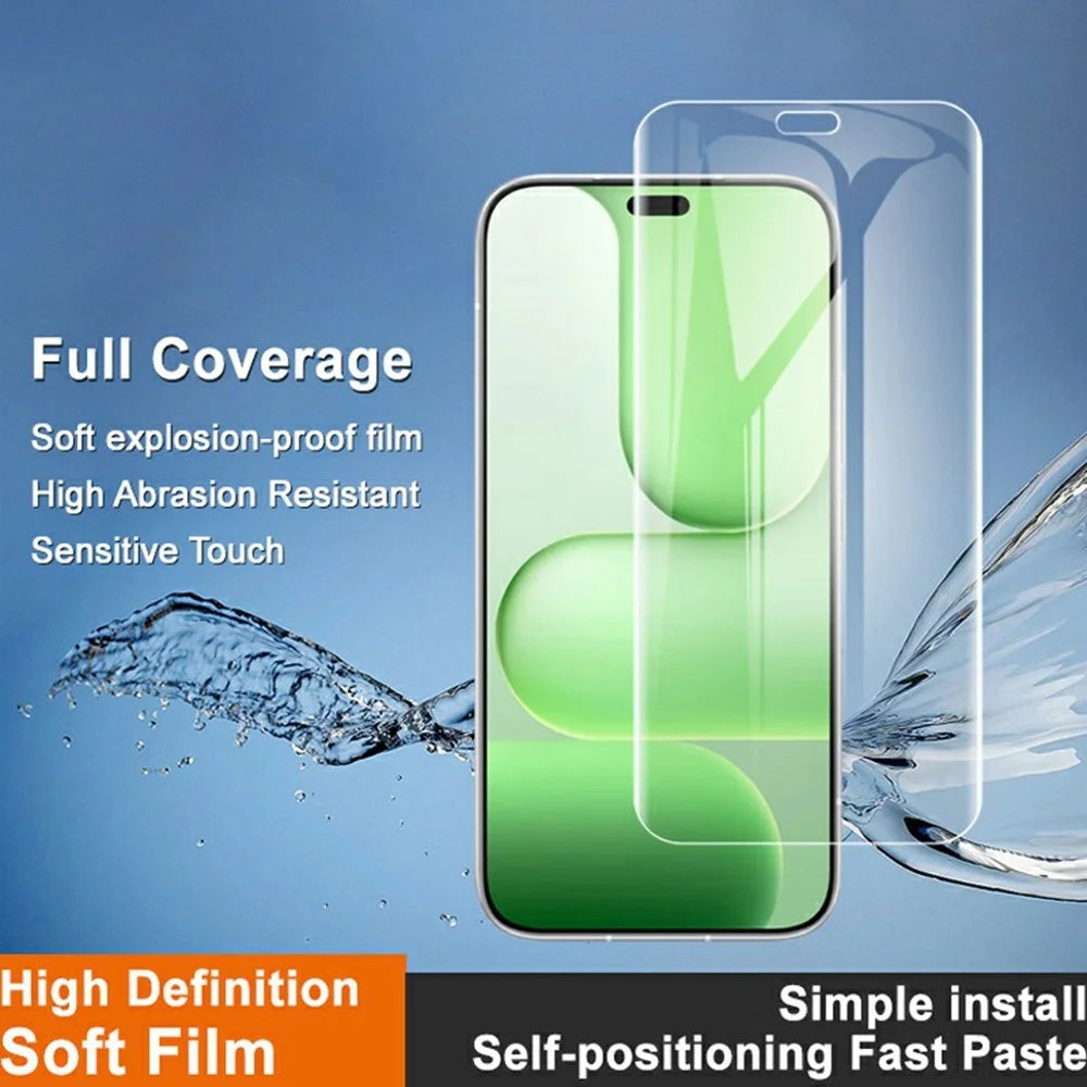 IMAK Hydrogel Film 4th For Honor 600 Lite 5G / X80i 5G Full Screen Protector Ultra Clear Full Glue Soft TPU Film (Fingerprint Unlock) - Transparent - 3