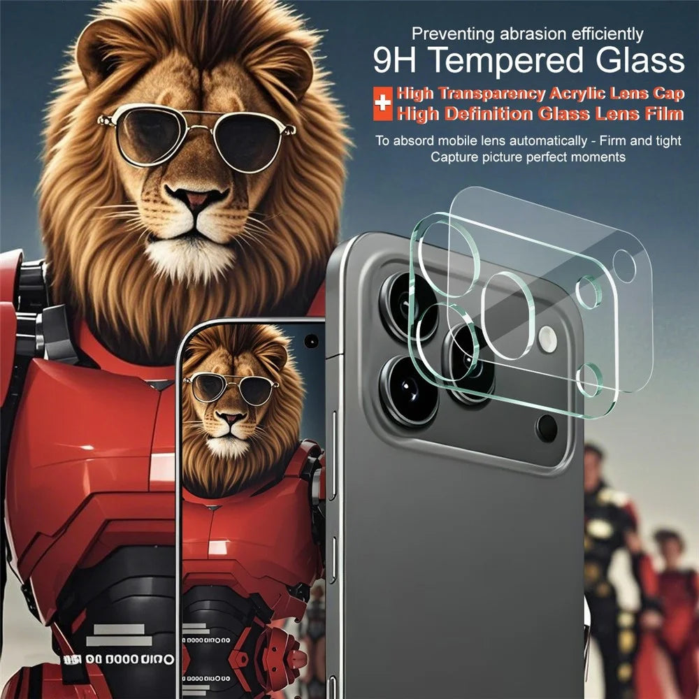 IMAK For Honor 600 Pro 5G Tempered Glass Full Cover Camera Lens Protector + Acrylic Lens Cap - Transparent - 3