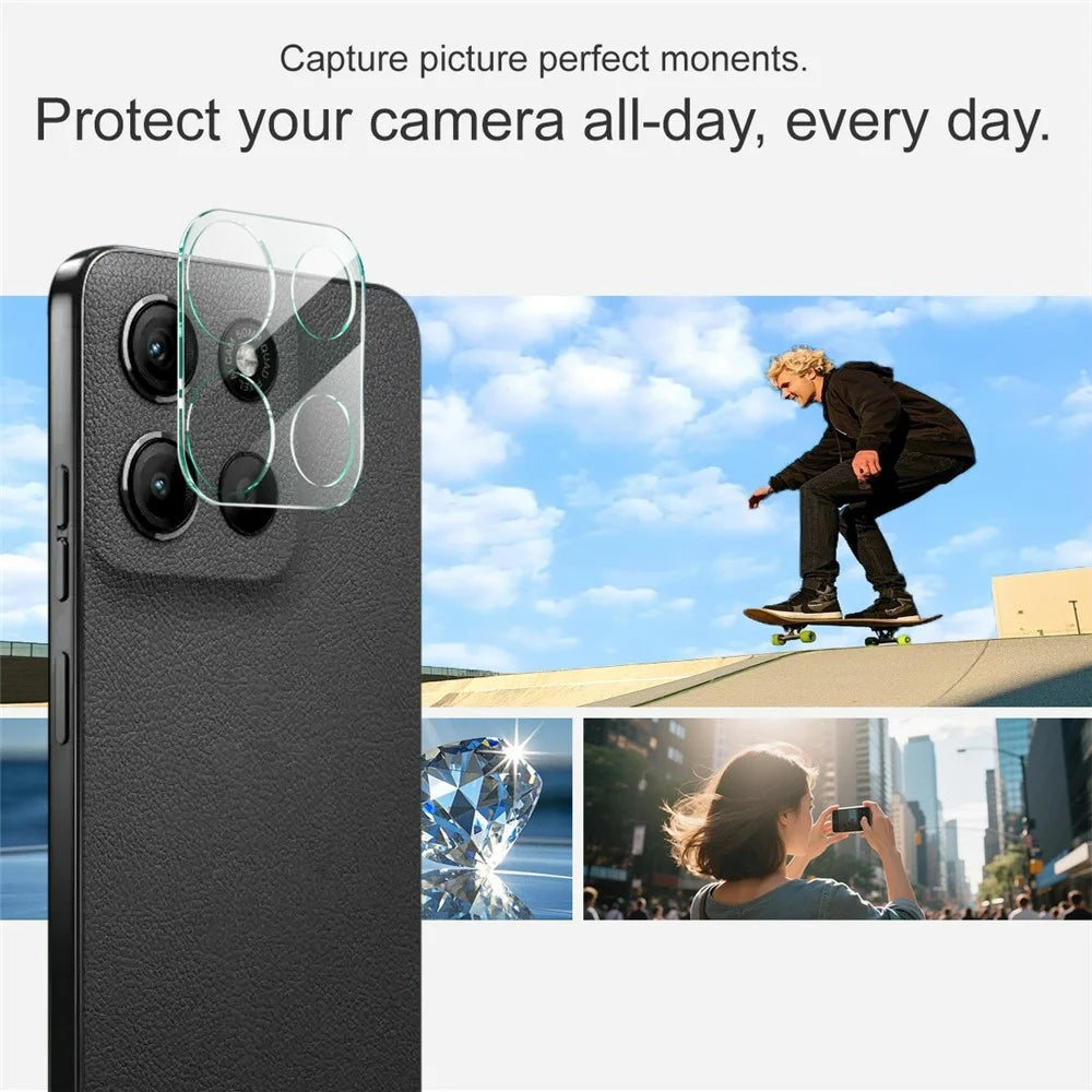 IMAK For Motorola Moto G17 Power 4G / G17 4G / G15 4G / G15 Power 4G Tempered Glass Full Cover Camera Lens Protector + Acrylic Lens Cap - Transparent - 4