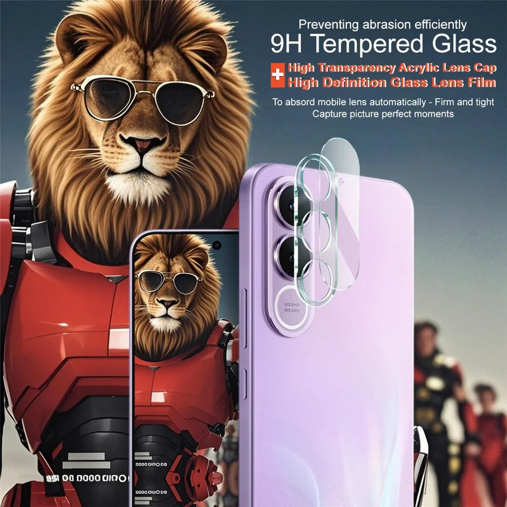 IMAK For vivo V70 FE 5G Tempered Glass Full Cover Camera Lens Protector + Acrylic Lens Cap - Transparent - 3