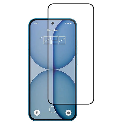 For Nothing Phone (4a) Full Screen Protector Silk Printing Full Glue HD Clear Screen Film - Black - 1
