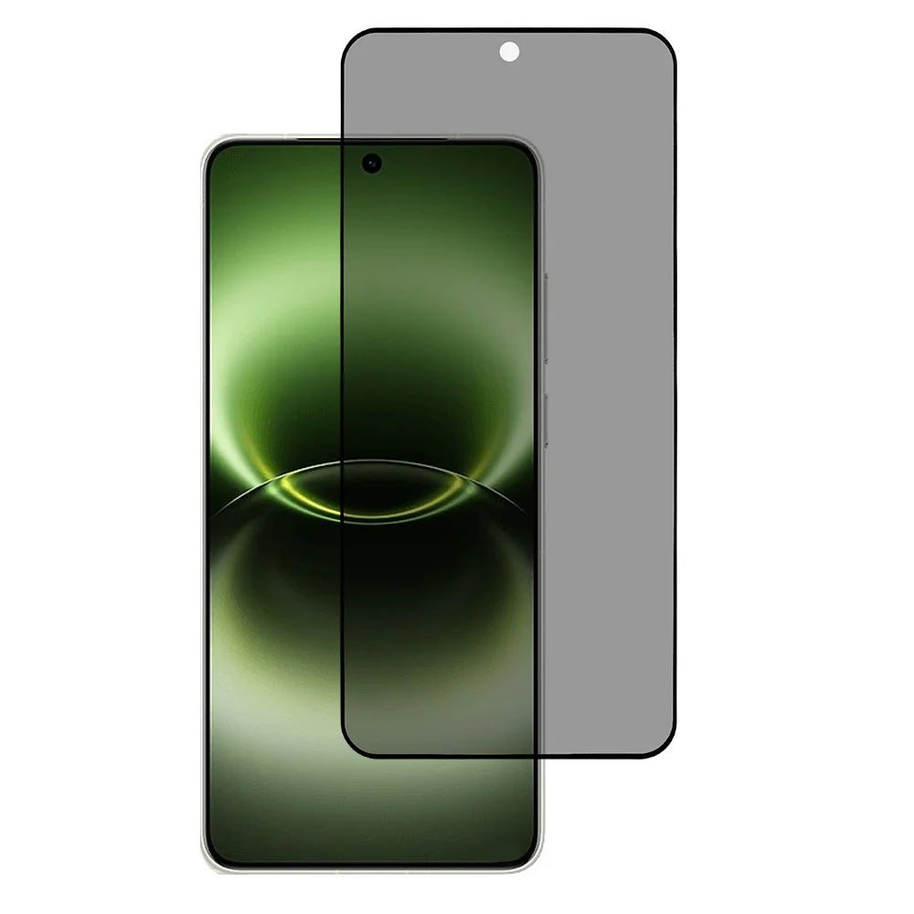 For vivo X300 Ultra 5G Anti Spy Privacy Screen Protector 2.5D Arc Edge Full Glue Full Cover High Aluminium-silicon Glass Film (Fingerprint Unlock) - Black - 1