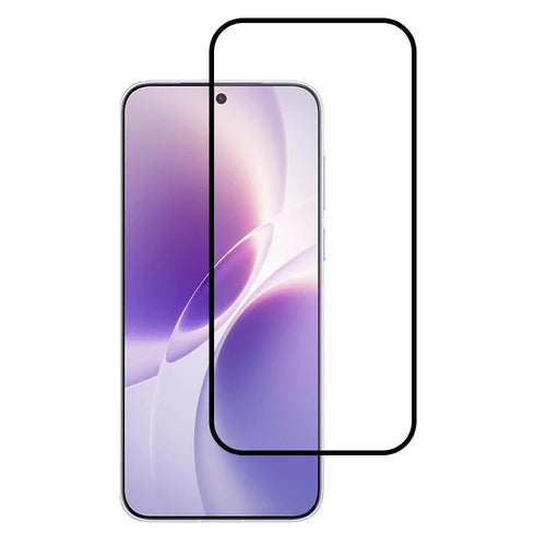 For vivo X300s 5G Full Screen Protector Full Glue Arc Edge HD High Aluminium-silicon Glass Film with Black Silk Print Edge (Fingerprint Unlock) - Transparent - 1