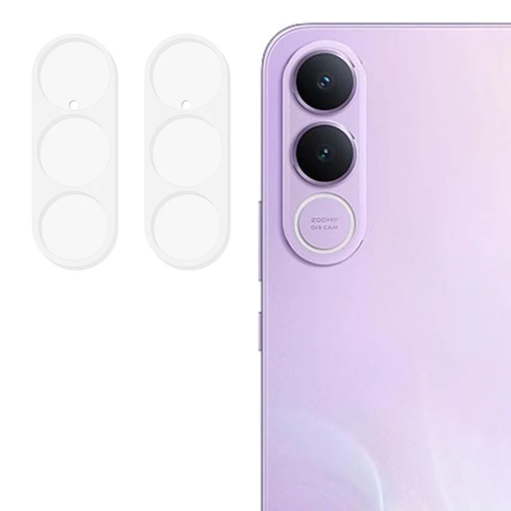 2Pcs For vivo V70 FE 5G Full Coverage Camera Lens Protector 3D Arc Edge Anti-Scratch Tempered Glass Lens Film - Transparent - 1