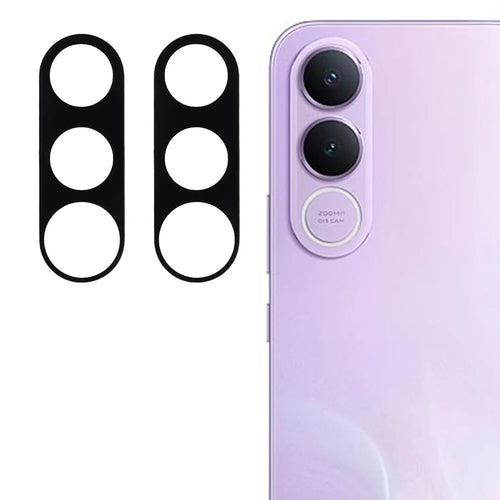 2Pcs For vivo V70 FE 5G Full Coverage Camera Lens Protector Silk Printing Tempered Glass Lens Film 3D Arc Edge - Black - 1
