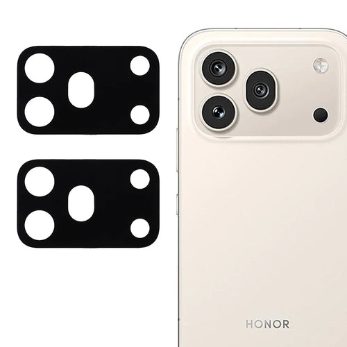 2Pcs For Honor 600 Pro 5G Full Coverage Camera Lens Protector Silk Printing Tempered Glass Lens Film 3D Arc Edge - Black - 1
