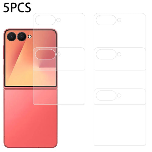 5Pcs For Samsung Galaxy Z Flip8 Rear Small Screen Protector 0.3mm 2.5D Tempered Glass Film, Not Complete Covering - Transparent - 1
