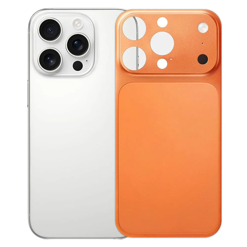 For iPhone 16 Pro Max Back Film Transform to 17 Pro Max PET Matte Ultra-Thin Anti-Fingerprint Phone Back Cover - Orange - 1