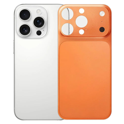 For iPhone 16 Pro Back Film Transform to 17 Pro PET Matte Ultra-Thin Anti-Fingerprint Phone Back Cover - Orange - 1