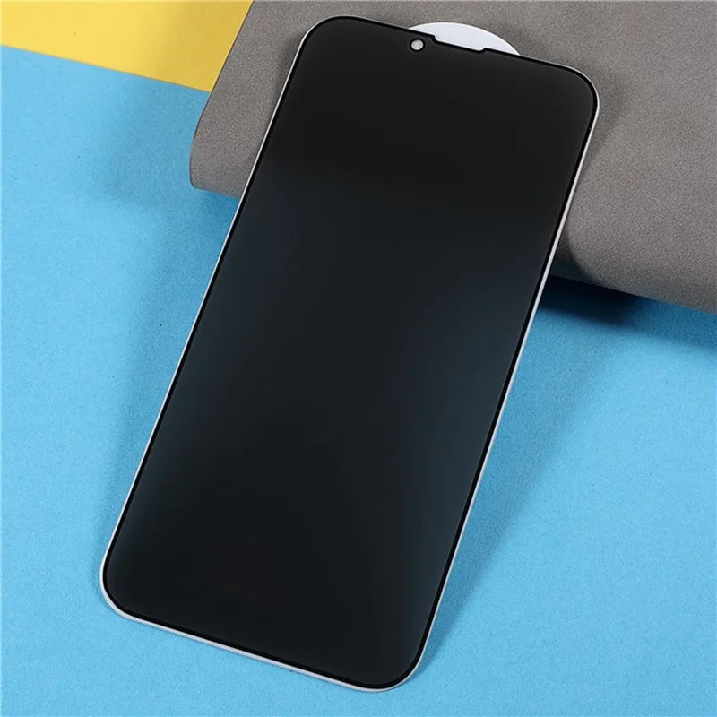 For iPhone 16e / iPhone 17e Anti-spy Screen Protector Full Glue Bright Silk Printing Edge Matte Full Cover Tempered Glass Film - Black - 3