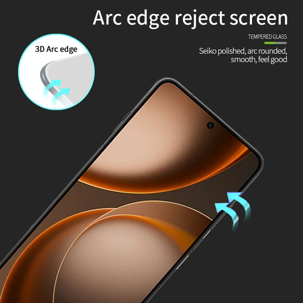 PINWUYO for Oppo Find X9 Ultra 5G Tempered Glass Film  Explosion-proof 9H 3D Full Glue Full Screen Protector - Black - 2