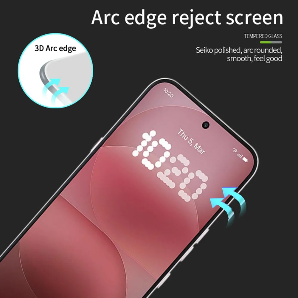 PINWUYO for Nothing Phone (4a) Pro Tempered Glass Film  Explosion-proof 9H 3D Full Glue Full Screen Protector - Black - 2