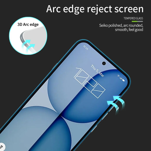 PINWUYO for Nothing Phone (4a) Tempered Glass Film  Explosion-proof 9H 3D Full Glue Full Screen Protector - Black - 2