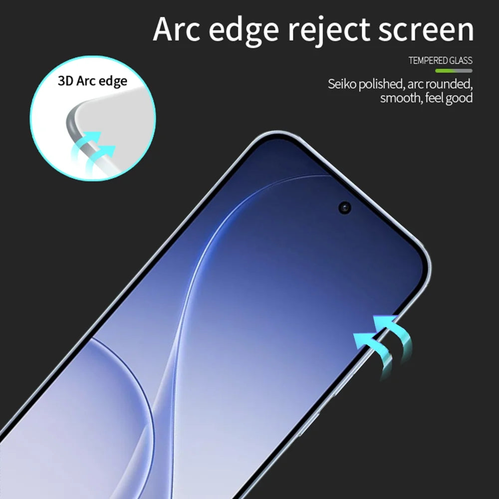 Mofi for Oppo Reno15 5G (Global) Screen Protector MOFI 9H 3D Curved Full Glue Full Coverage Tempered Glass Film - Black - 2